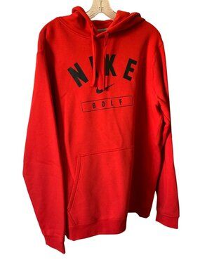 Nike Golf Red Hoodie Sweatshirt XL Pullover With Front Pocket